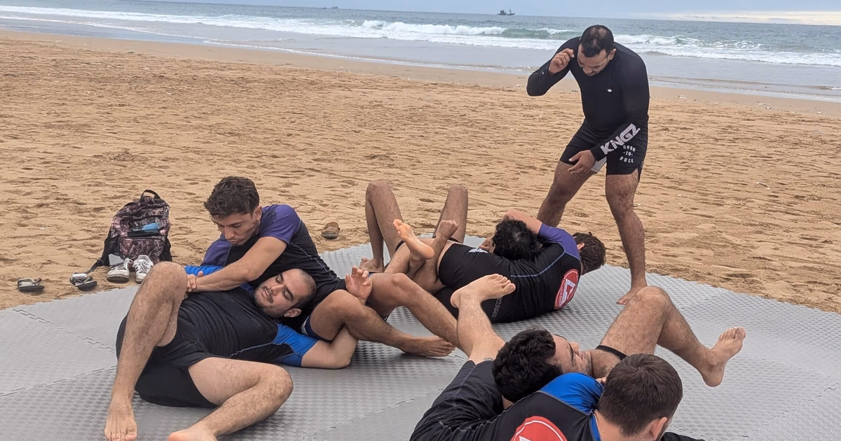 Brazilian Jiu-Jitsu training during a MatnWave cohort week in Morocco
