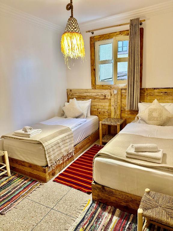 Twin room inside the MatnWave premium hostel